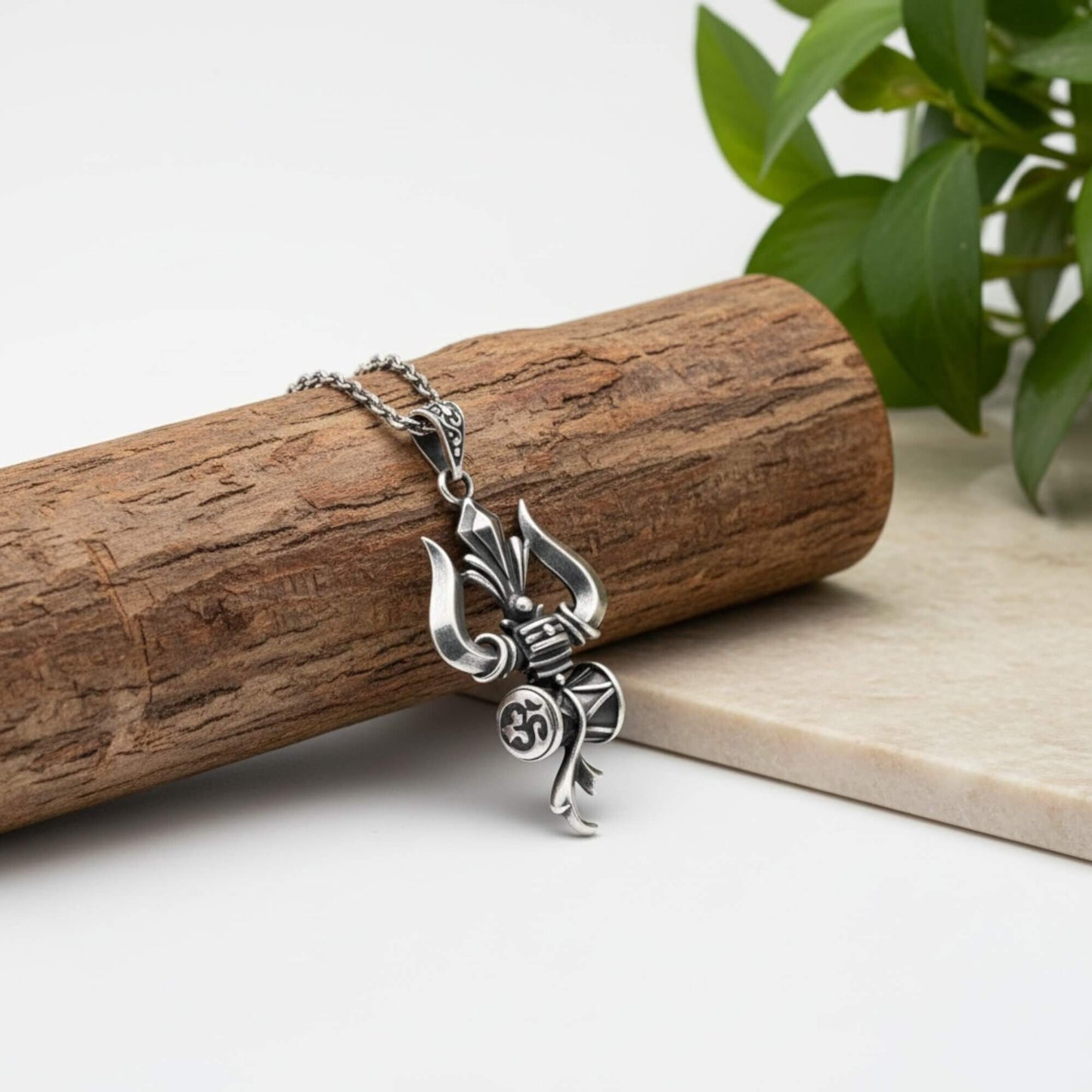 Azita 925 Sterling Silver God Shiv Trishul Pendant for Men and Women | Without chain | With Certificate of Authenticity and BIS Hallmark.