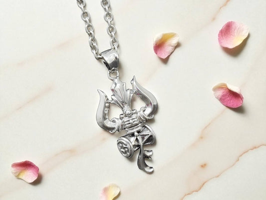 Azita 925 Sterling Silver God Shiv Trishul Pendant for Men and Women | Without chain | With Certificate of Authenticity and BIS Hallmark.