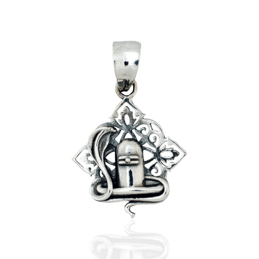 Azita 925 Sterling Silver God Shiv Shivling Pendant for Men and Women | Small | Without chain | With Certificate of Authenticity and BIS Hallmark.