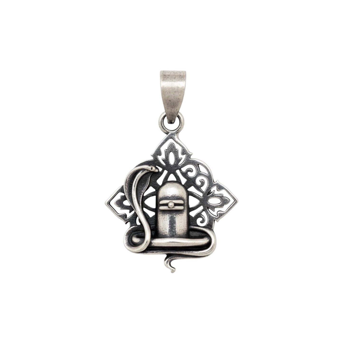 Azita 925 Sterling Silver God Shiv Shivling Pendant for Men and Women | Small | Without chain | With Certificate of Authenticity and BIS Hallmark.