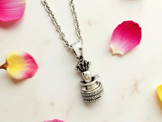 Azita 925 Sterling Silver God Shiv Shivling Pendant for Men and Women | Large | Without chain | With Certificate of Authenticity and BIS Hallmark.