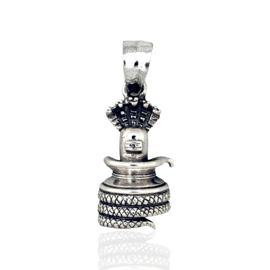 Azita 925 Sterling Silver God Shiv Shivling Pendant for Men and Women | Large | Without chain | With Certificate of Authenticity and BIS Hallmark.