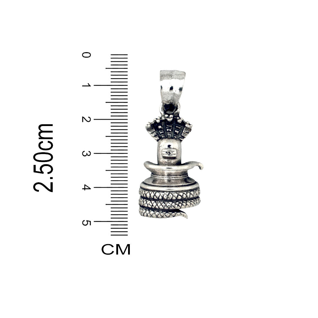 Azita 925 Sterling Silver God Shiv Shivling Pendant for Men and Women | Large | Without chain | With Certificate of Authenticity and BIS Hallmark.