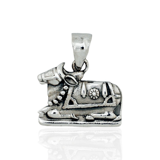 Azita 925 Sterling Silver God Nandi Maharaj Pendant for Men and Women | Without Chain | with Certificate of Authenticity and BIS Hallmark.