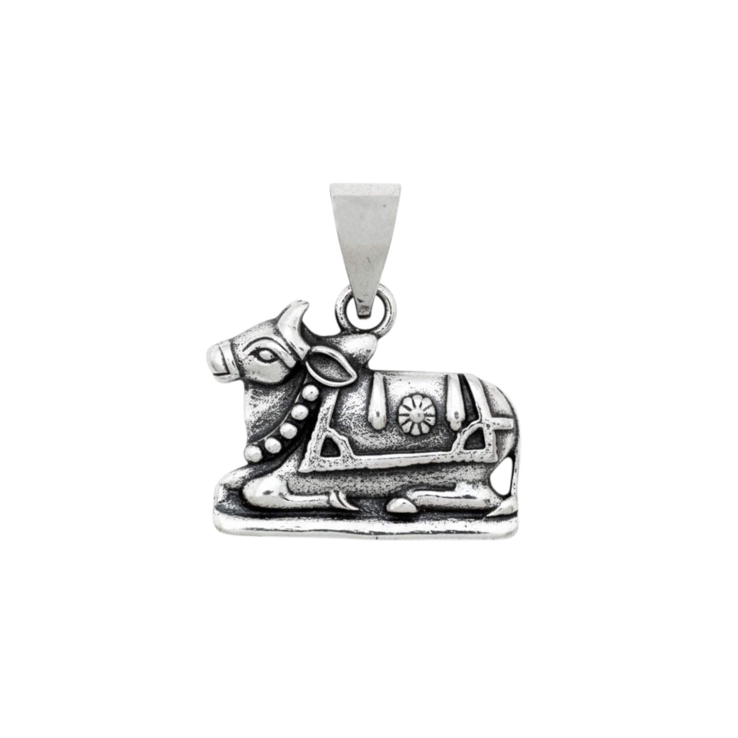 Azita 925 Sterling Silver God Nandi Maharaj Pendant for Men and Women | Without Chain | with Certificate of Authenticity and BIS Hallmark.