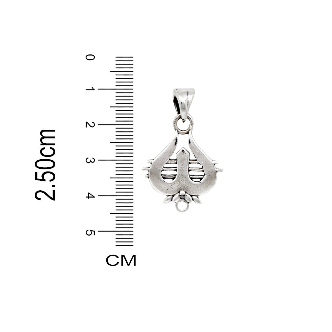 Azita 925 Sterling Silver God Shiv Trishul Pendant for Men and Women | Small | Without Chain | with Certificate of Authenticity and BIS Hallmark.
