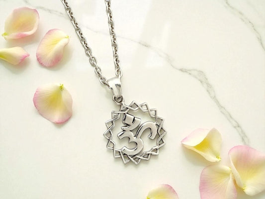 Azita 925 Sterling Silver Divine Om Pendant for Men and Women | Without Chain | with Certificate of Authenticity and BIS Hallmark.