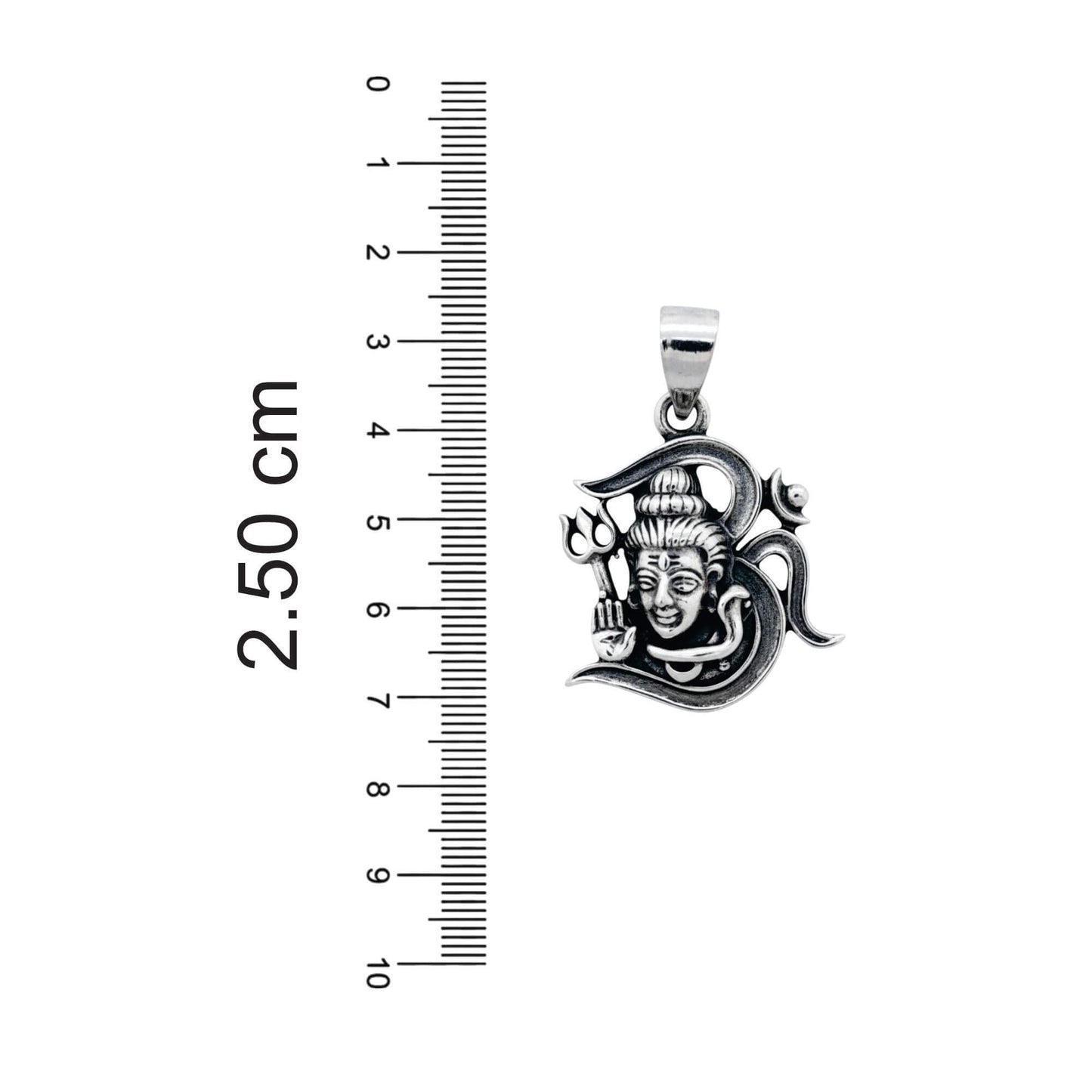 Azita 925 Sterling Silver Divine Om Pendant for Men and Women | Om with Shivji | Without Chain | with Certificate of Authenticity and BIS Hallmark.