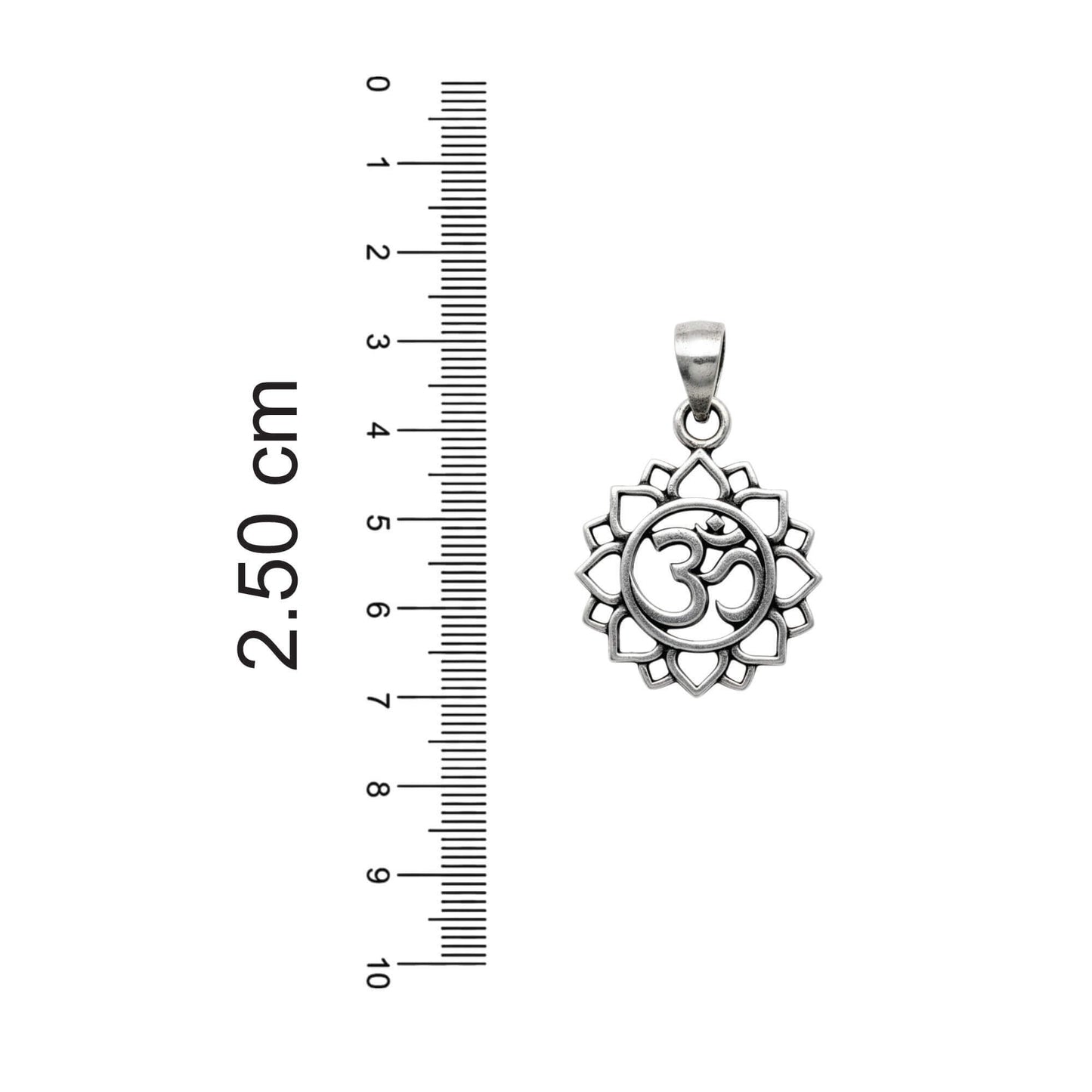 Azita 925 Sterling Silver Divine Om Pendant for Men and Women | Om in Sunflower | Without Chain | with Certificate of Authenticity and BIS Hallmark.