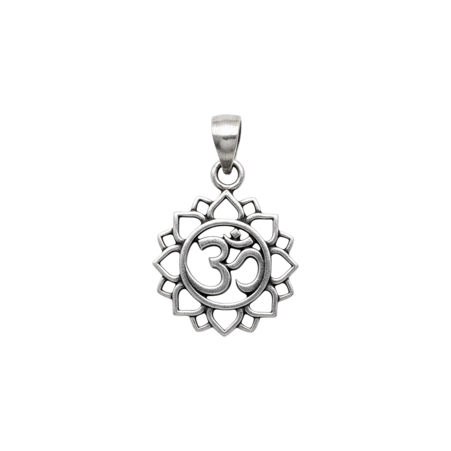 Azita 925 Sterling Silver Divine Om Pendant for Men and Women | Om in Sunflower | Without Chain | with Certificate of Authenticity and BIS Hallmark.