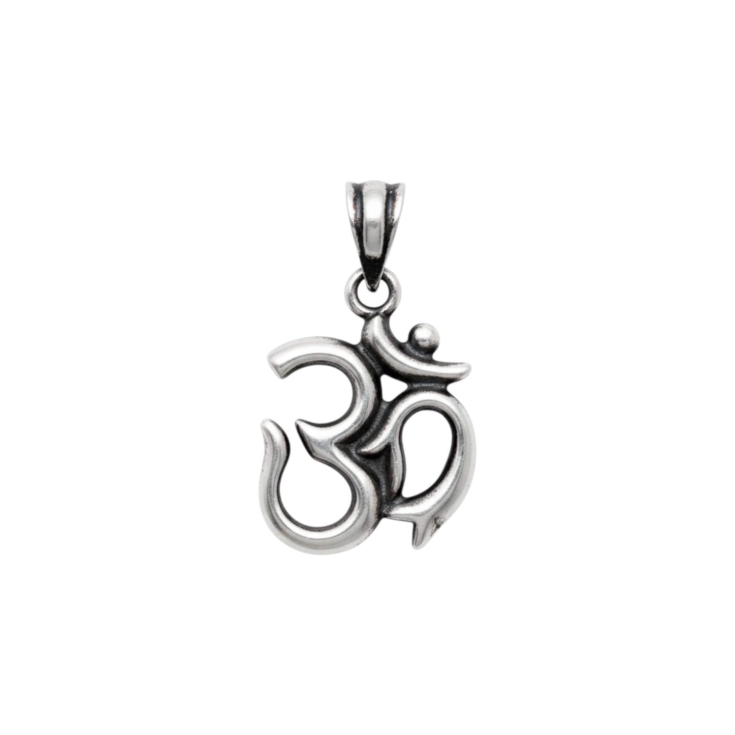Azita 925 Sterling Silver Divine Om Pendant for Men and Women | Simple Om | Without Chain | with Certificate of Authenticity and BIS Hallmark.