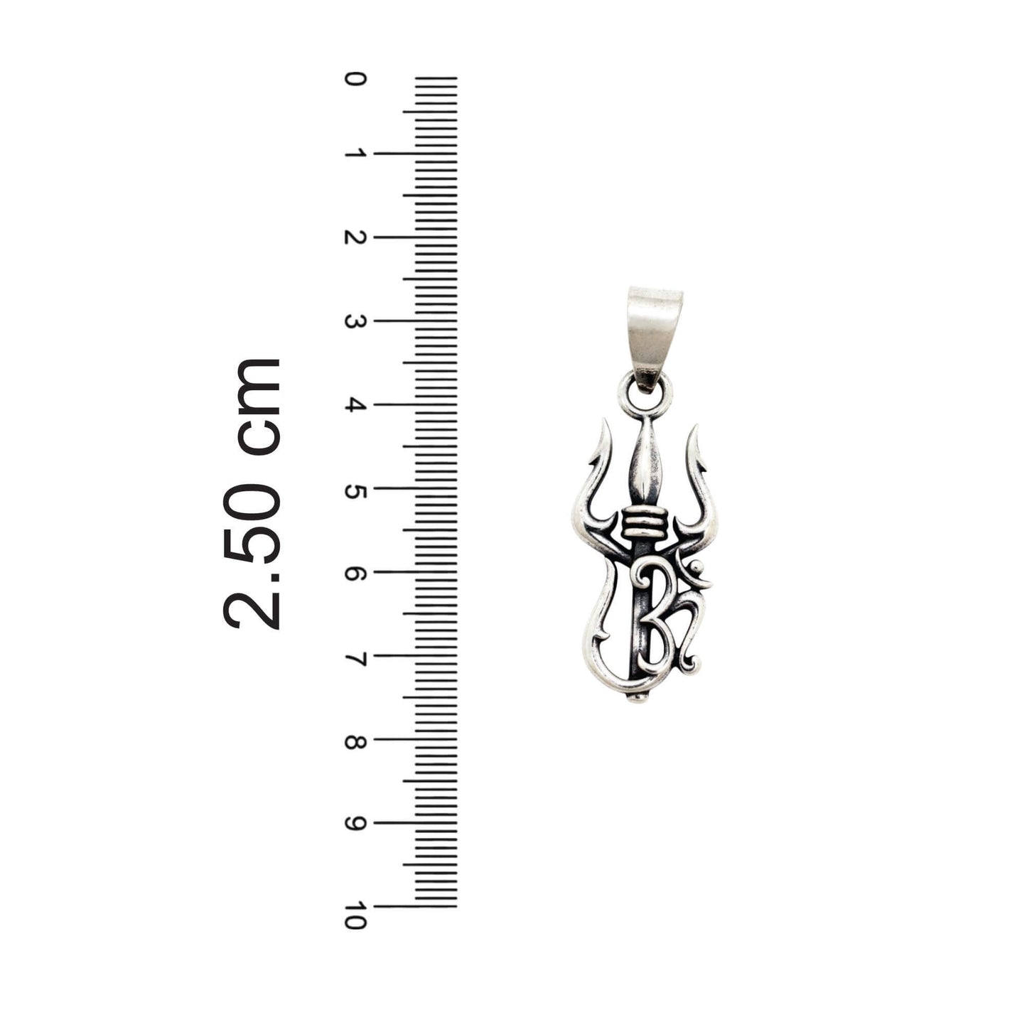 Azita 925 Sterling Silver Divine Om Pendant for Men and Women | Om with Shiv Trishul | Without Chain | with Certificate of Authenticity and BIS Hallmark.