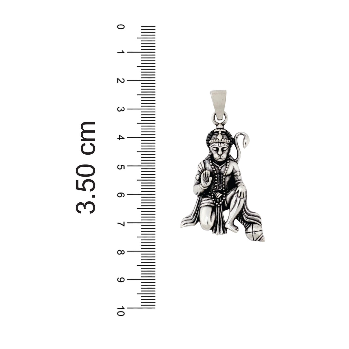 Azita 925 Sterling Silver God Hanuman Pendant for Men and Women | Medium | Without Chain | with Certificate of Authenticity and BIS Hallmark.