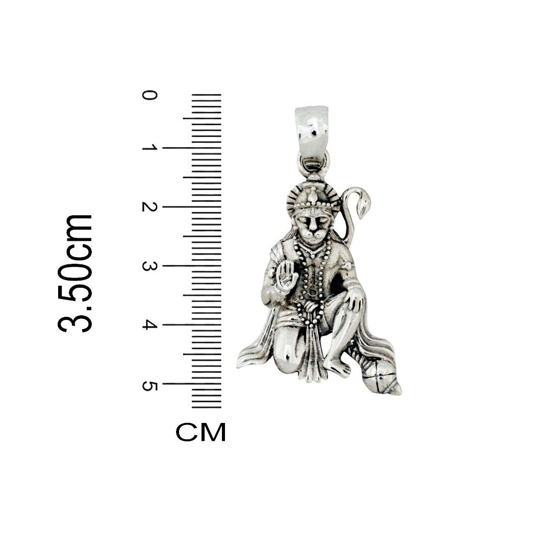 Azita 925 Sterling Silver God Hanuman Pendant for Men and Women | Medium | Without Chain | with Certificate of Authenticity and BIS Hallmark.