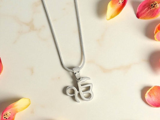 Azita 925 Sterling Silver Gurmukhi Ik Onkar Pendant for Men and Women | Without Chain | with Certificate of Authenticity and BIS Hallmark.