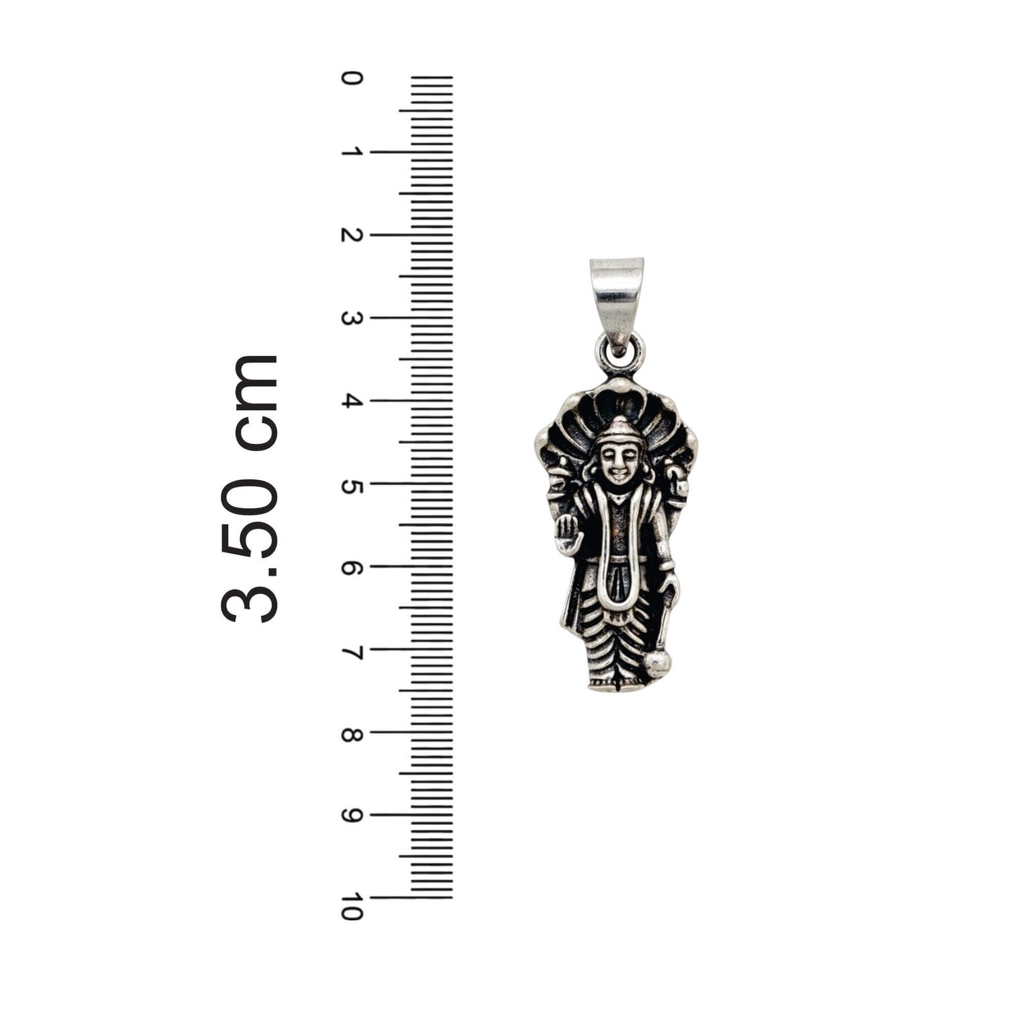 Azita 925 Sterling Silver God Vishnu Pendant for Men and Women | Small | Without Chain | with Certificate of Authenticity and BIS Hallmark.