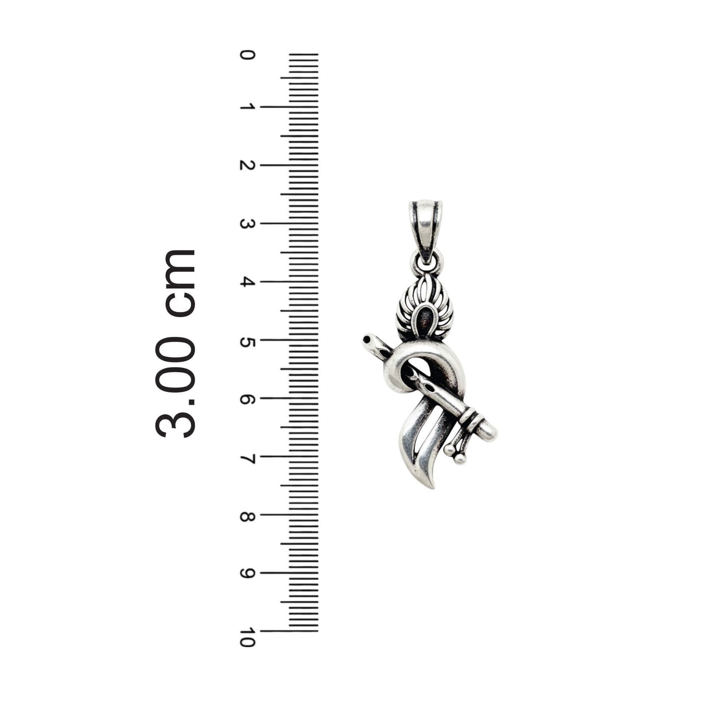 Azita 925 Sterling Silver God Kirshna Flute/Bansuri Pendant for Men and Women | Without Chain | with Certificate of Authenticity and BIS Hallmark.