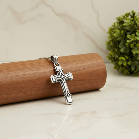 Azita 925 Sterling Silver Christian Cross Pendant for Men and Women | Cross Pendant-2 | Without Chain | with Certificate of Authenticity and BIS Hallmark.