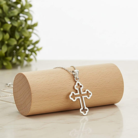 Azita 925 Sterling Silver Christian Cross Pendant for Men and Women | Cross Pendant-3 | Without Chain | with Certificate of Authenticity and BIS Hallmark.