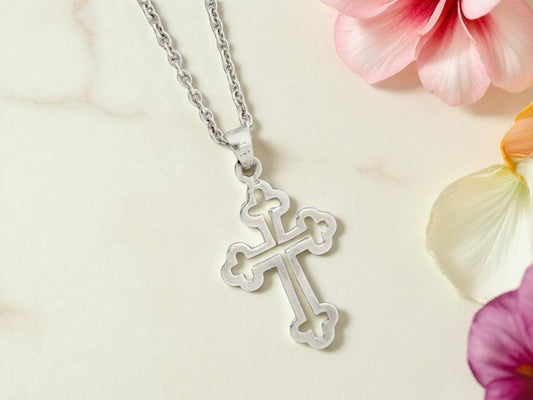 Azita 925 Sterling Silver Christian Cross Pendant for Men and Women | Cross Pendant-3 | Without Chain | with Certificate of Authenticity and BIS Hallmark.