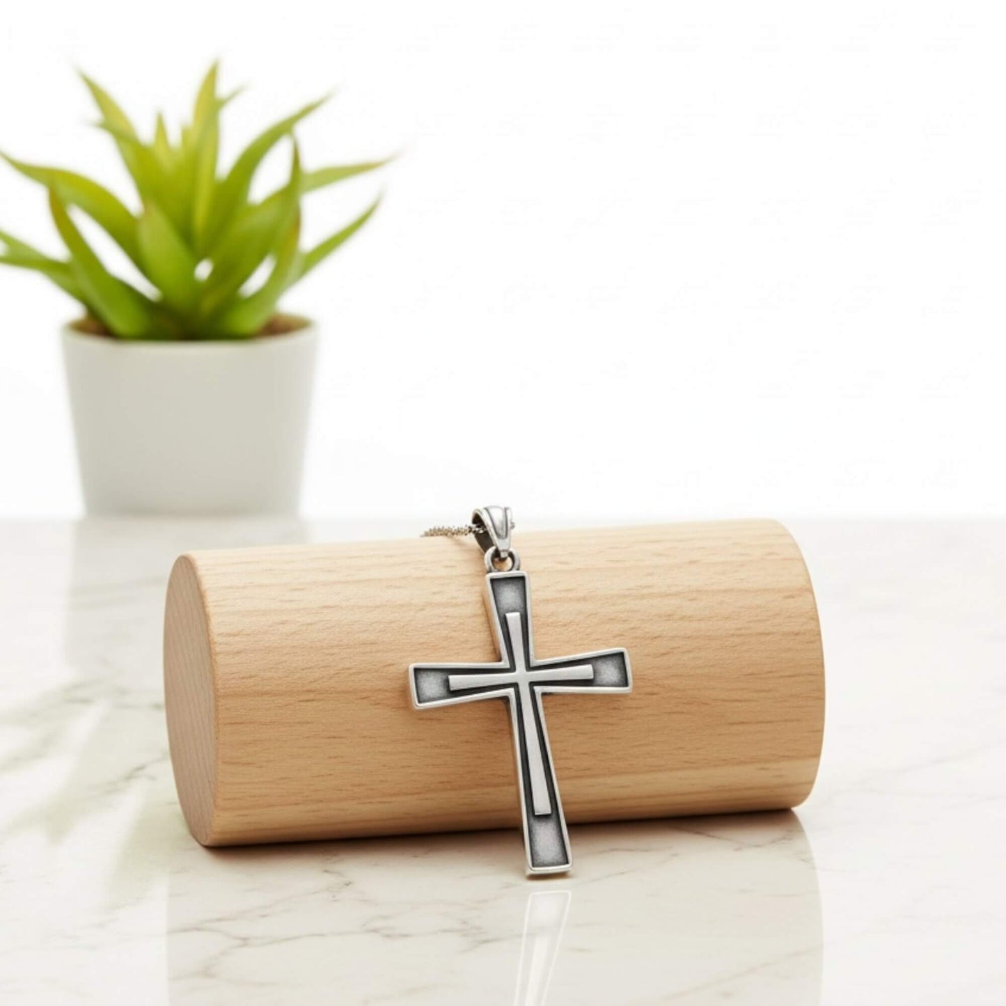 Azita 925 Sterling Silver Christian Cross Pendant for Men and Women | Cross Pendant-4 | Without Chain | with Certificate of Authenticity and BIS Hallmark.