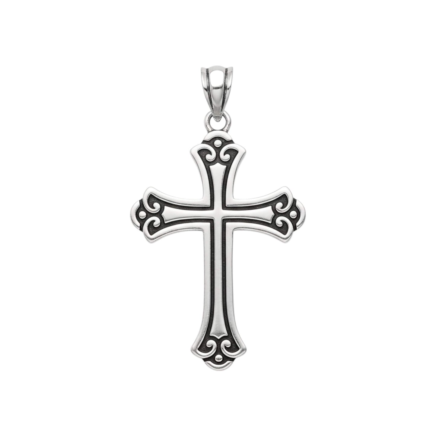 Azita 925 Sterling Silver Christian Cross Pendant for Men and Women | Cross Pendant-5 | Without Chain | with Certificate of Authenticity and BIS Hallmark.