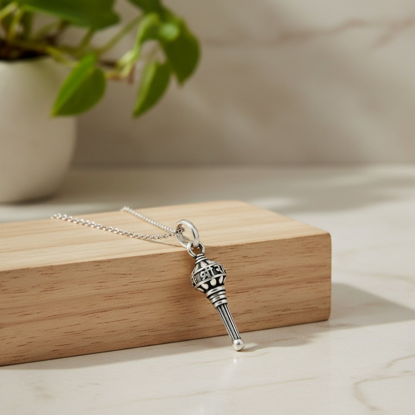 Azita 925 Sterling Silver God Hanuman Gada Pendant for Men and Women| Without Chain| With Certificate of Authenticity and BIS Hallmark.