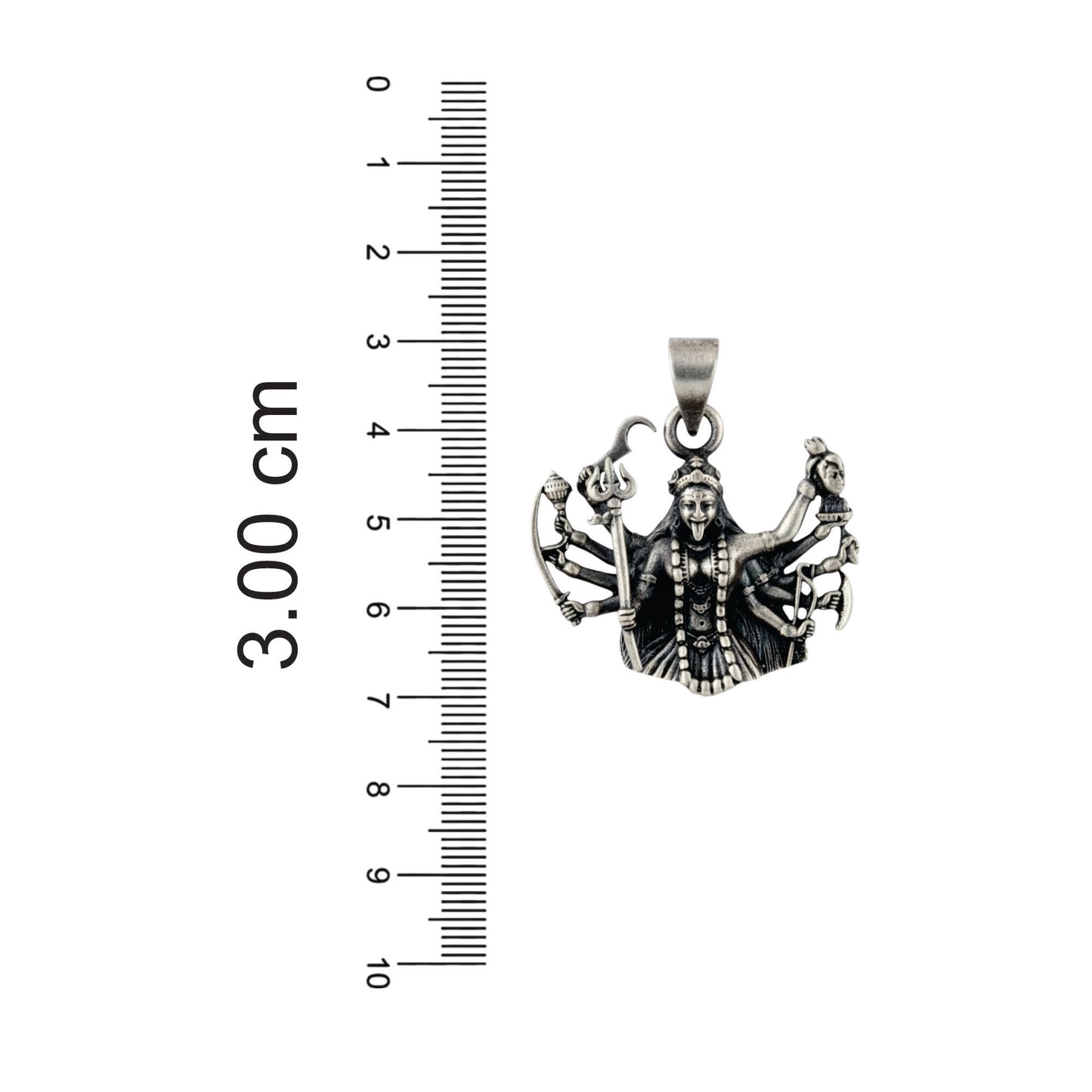 Azita 925 Sterling Silver Goddess Kali Maa Pendant for Men and Women| Without chain | With Certificate of Authenticity and BIS Hallmark.