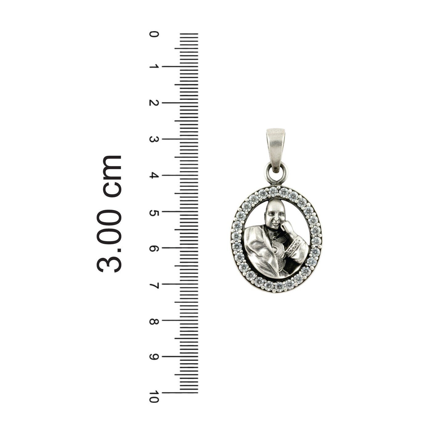 Azita 925 Sterling Silver Jai Guru Ji Pendant for Men and Women| Without chain with CZ stone| with Certificate of Authenticity and BIS Hallmark.