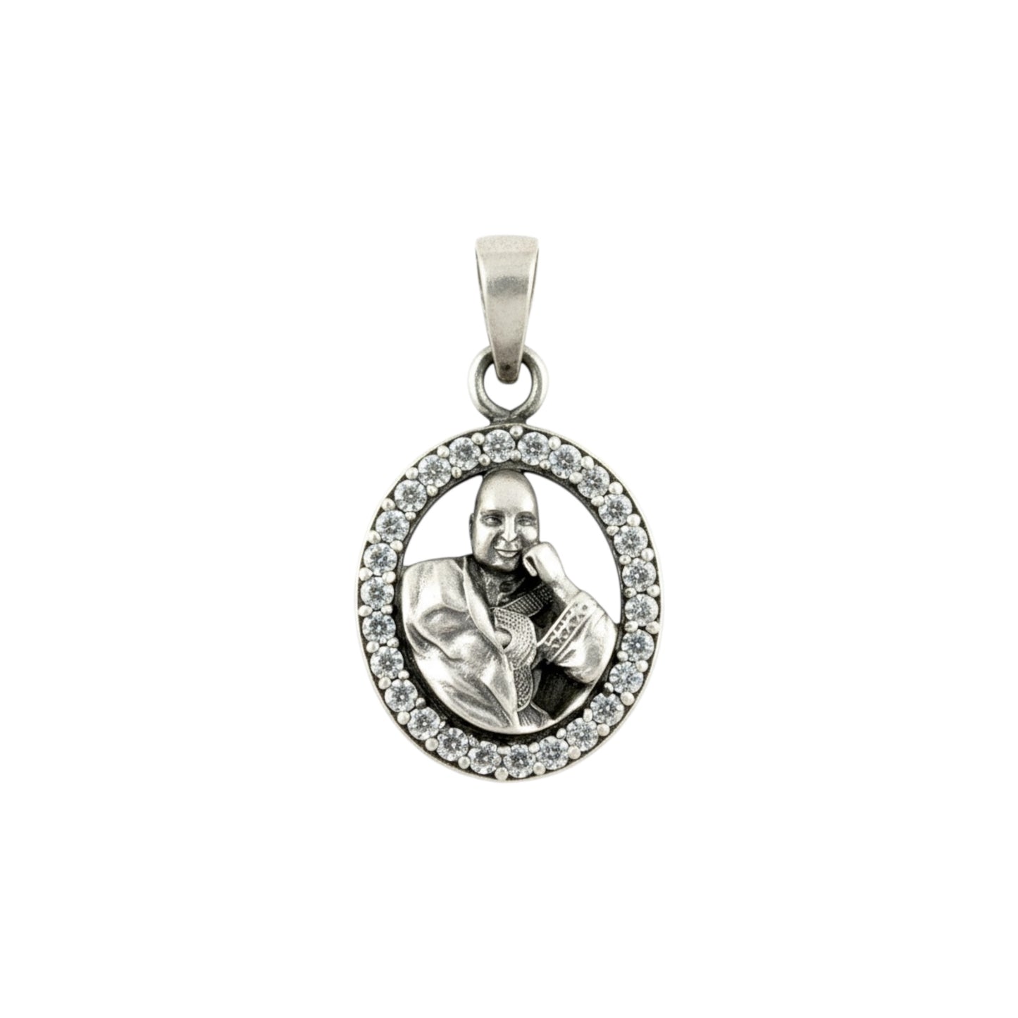 Azita 925 Sterling Silver Jai Guru Ji Pendant for Men and Women| Without chain with CZ stone| with Certificate of Authenticity and BIS Hallmark.