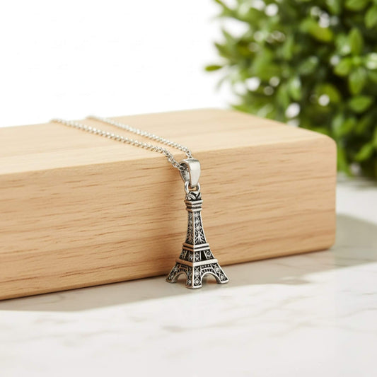 Azita 925 Sterling Silver Pendant for Men and Women| Love in Paris | without chain| With Certificate of Authenticity and BIS Hallmark.