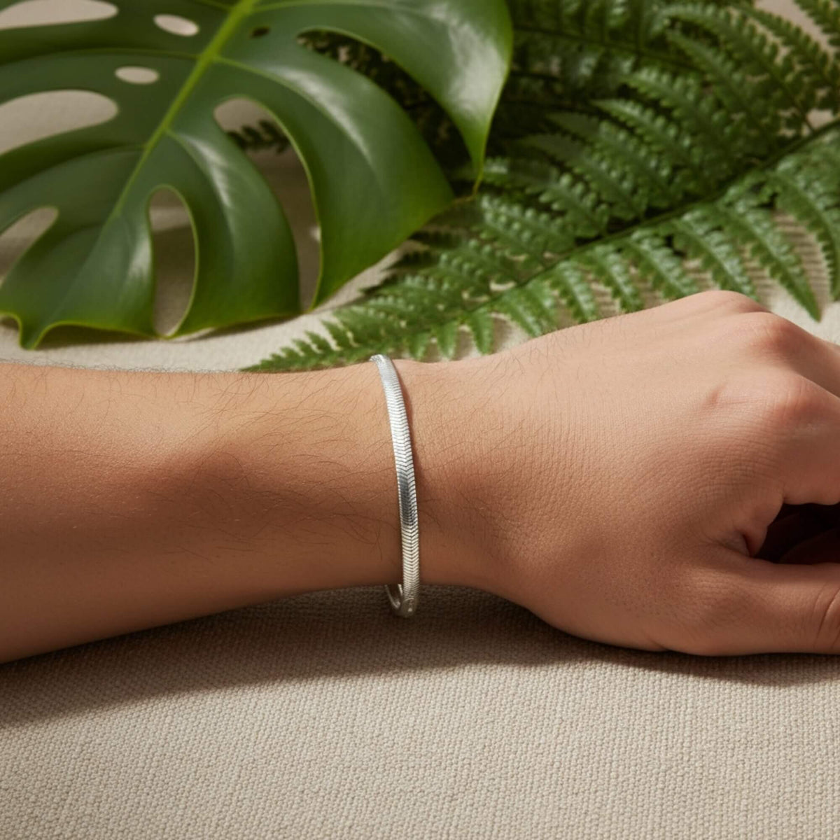 Azita 925 Sterling Silver Snake Bracelet for Men and Boys with Certificate of Authenticity and BIS Hallmark.