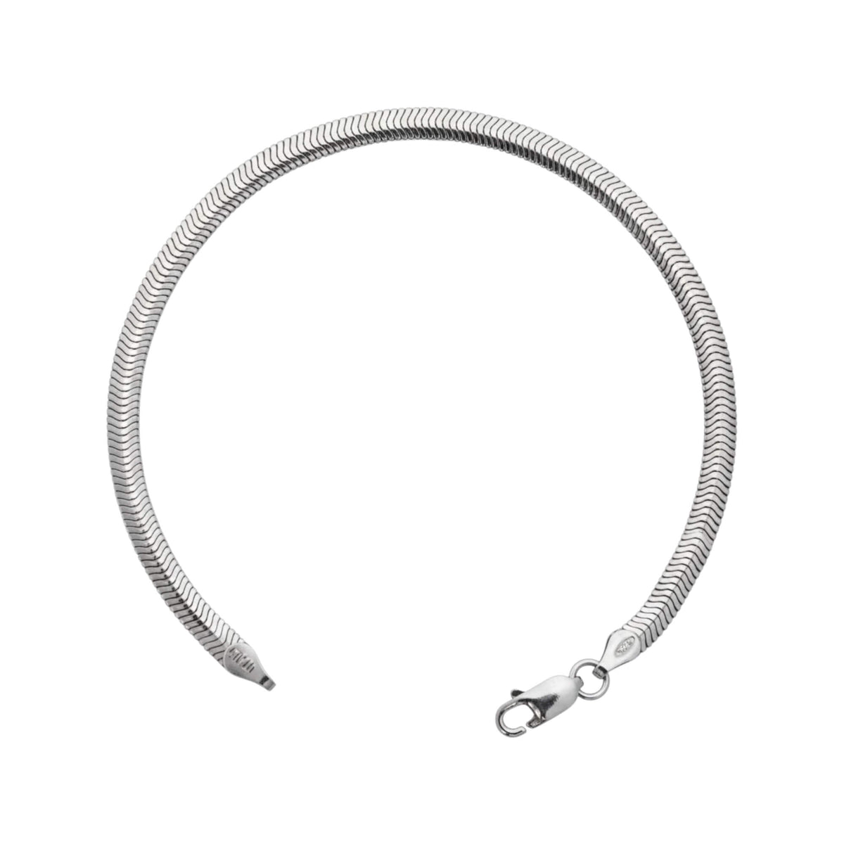 Azita 925 Sterling Silver Snake Bracelet for Men and Boys with Certificate of Authenticity and BIS Hallmark.