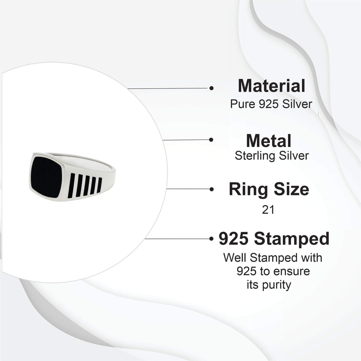 Azita 925 Sterling Silver Turkish Ring for Men and Boys with Certificate of Authenticity and BIS Hallmark