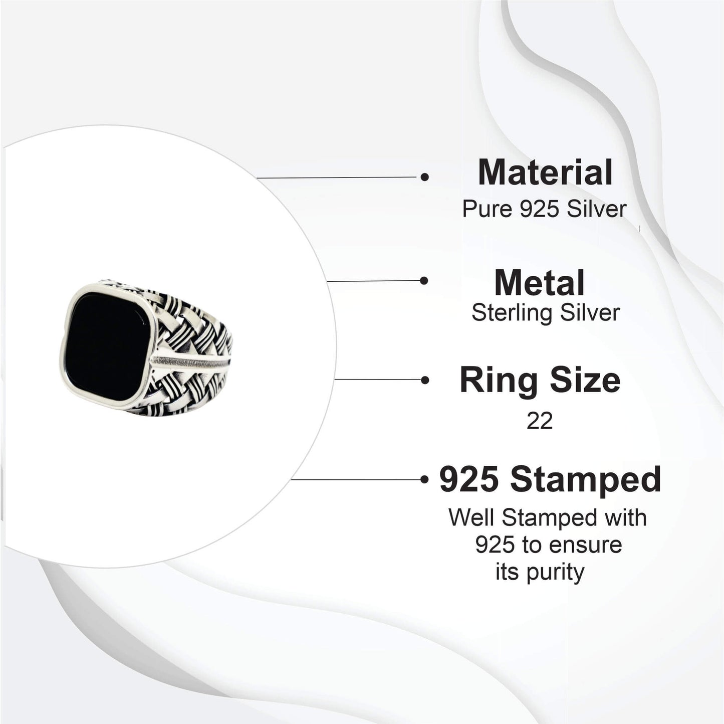 Azita 925 Sterling Silver Turkish Ring for Men and Boys with Certificate of Authenticity and BIS Hallmark