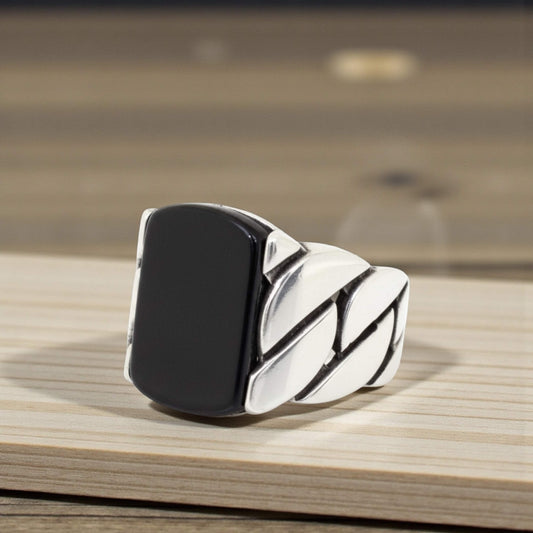 Azita 925 Sterling Silver Turkish Ring for Men and Boys with Certificate of Authenticity and BIS Hallmark