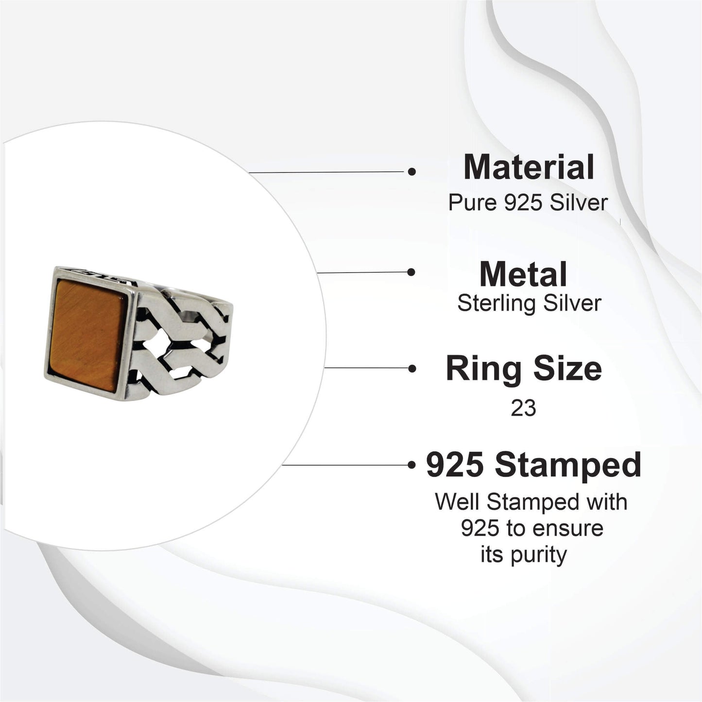 Azita 925 Sterling Silver Turkish Ring for Men and Boys with Certificate of Authenticity and BIS Hallmark