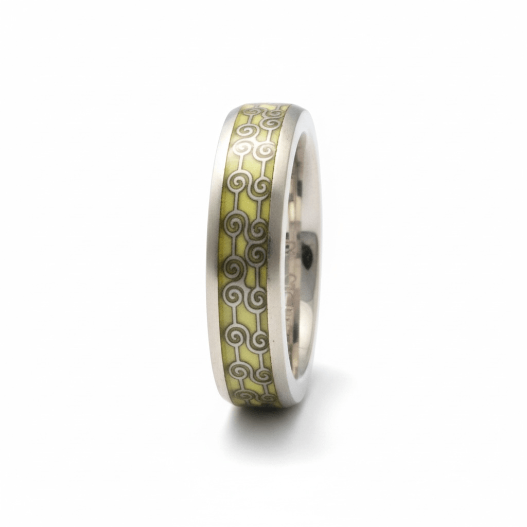 Azita 925 Sterling Silver Turkish Band for Men and Boys| Enamel Filling Band| With Certificate Of Authenticity and BIS Hallmark (Style 1)