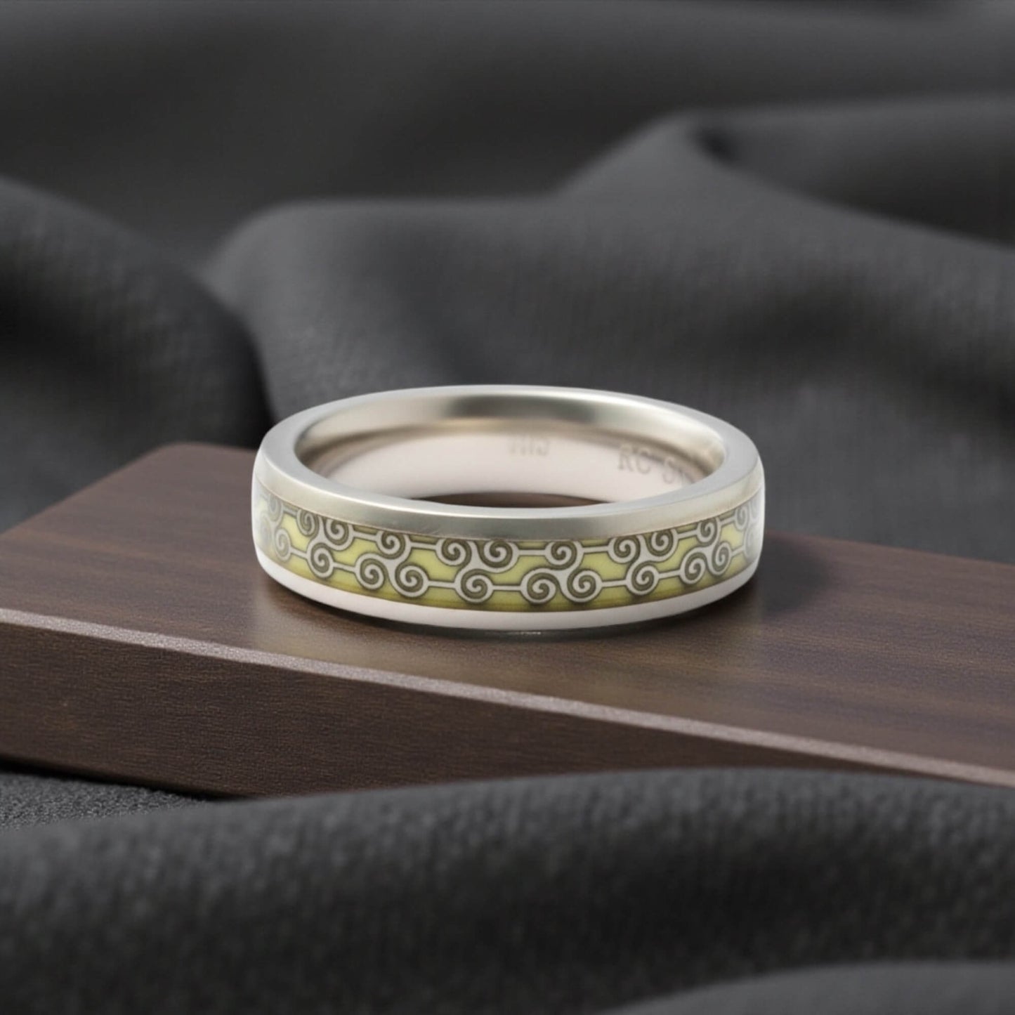 Azita 925 Sterling Silver Turkish Band for Men and Boys| Enamel Filling Band| With Certificate Of Authenticity and BIS Hallmark (Style 1)