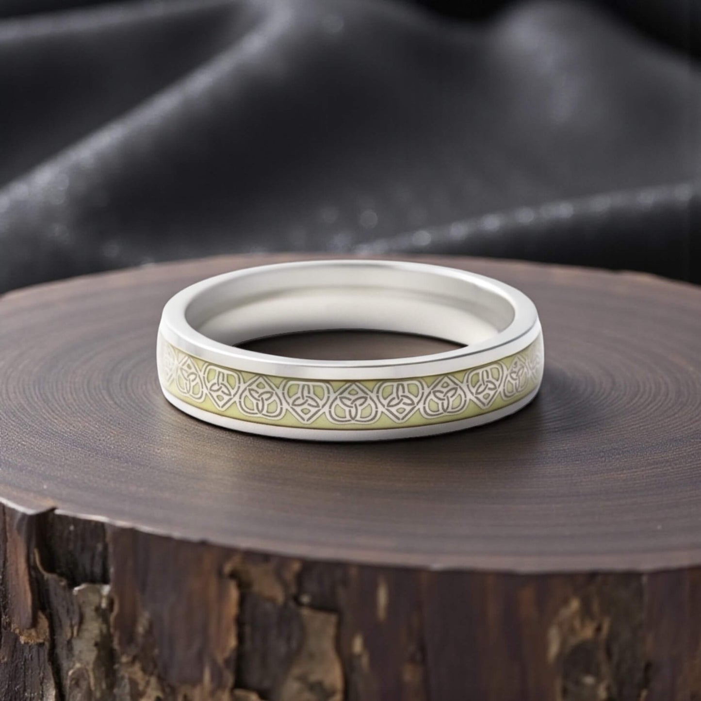 Azita 925 Sterling Silver Turkish Band for Men and Boys| Enamel Filling Band| With Certificate Of Authenticity and BIS Hallmark (Style 2)