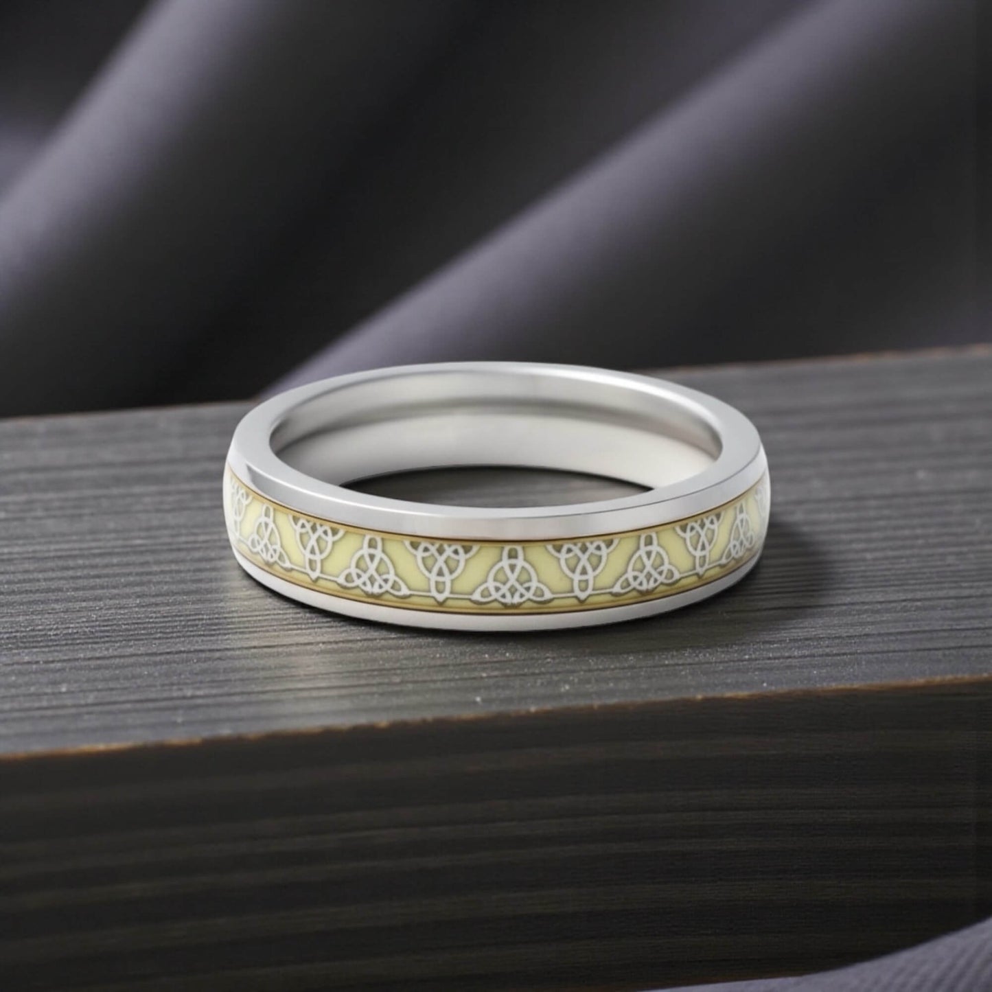 Azita 925 Sterling Silver Turkish Band for Men and Boys| Enamel Filling Band| With Certificate Of Authenticity and BIS Hallmark (Style 3)