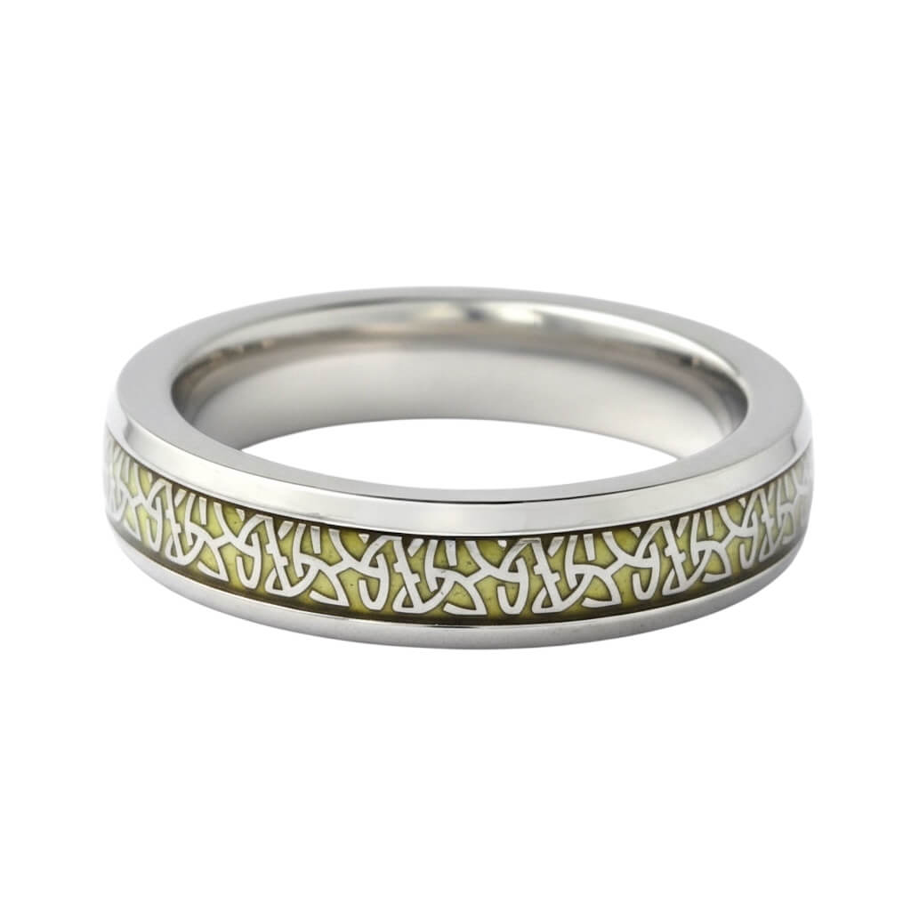 Azita 925 Sterling Silver Turkish Band for Men and Boys| Enamel Filling Band| With Certificate Of Authenticity and BIS Hallmark (Style 4)
