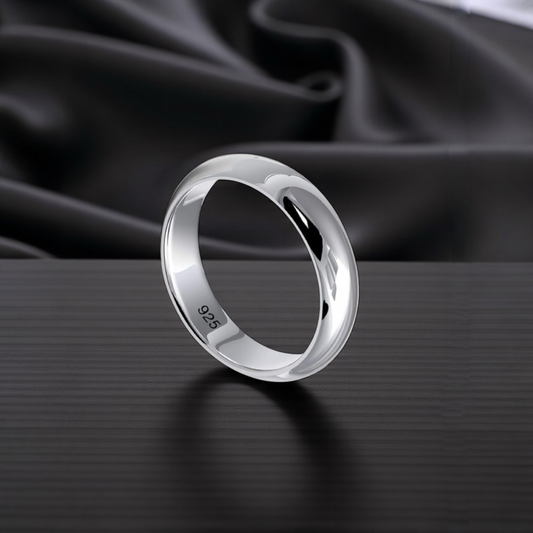 Azita 925 Sterling Silver Plain band for Men and Women with Certificate of Authenticity and BIS Hallmark.