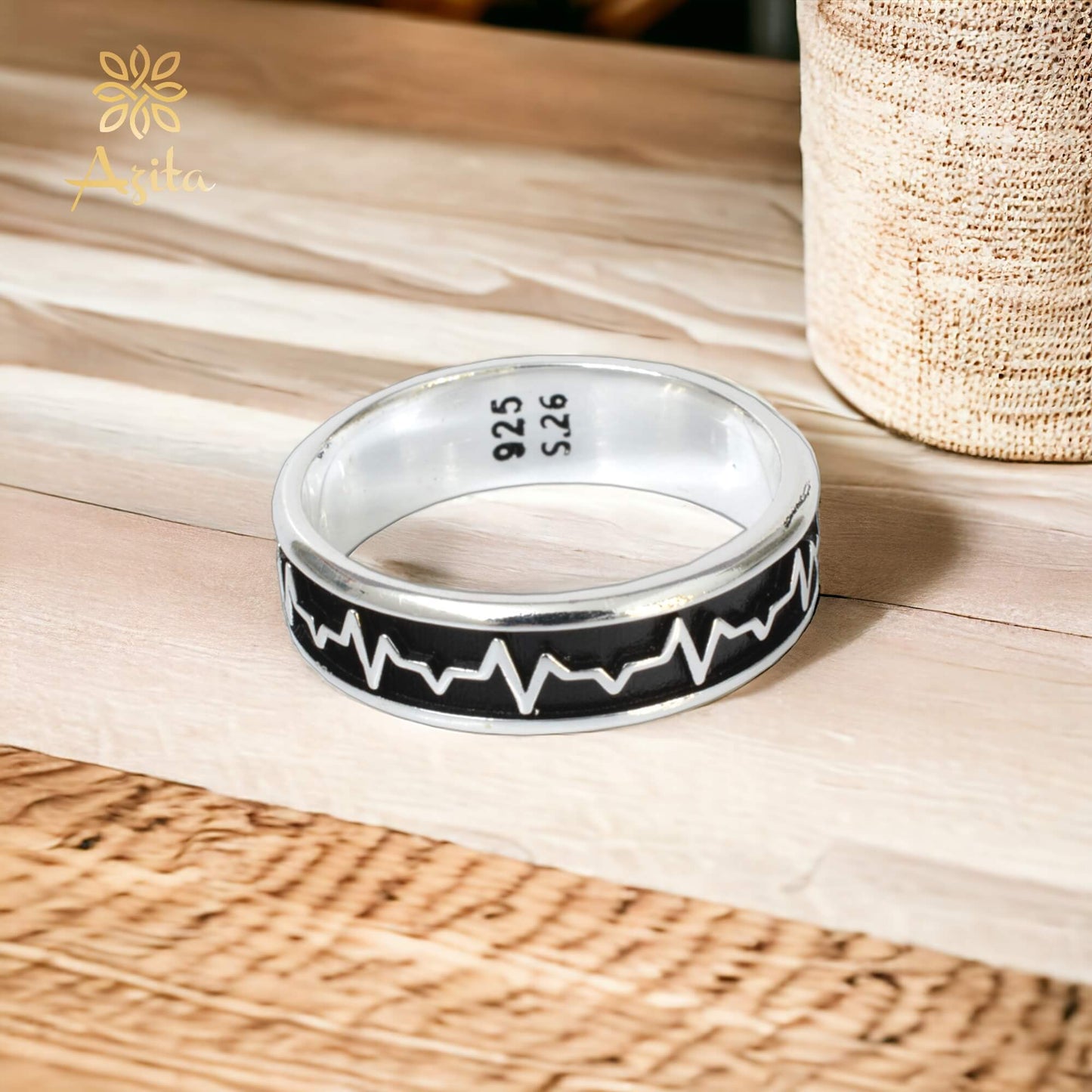 Azita 925 Sterling Silver Turkish Band Ring for Men and Boys|Turkish Band 5| with Certificate of Authenticity and BIS Hallmark.