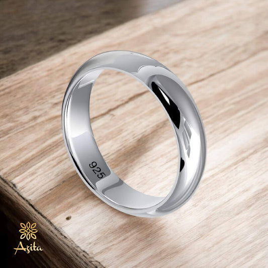 Azita 925 Sterling Silver Plain bands for Men and Women with Certificated of Authenticity and BIS Hallmark.