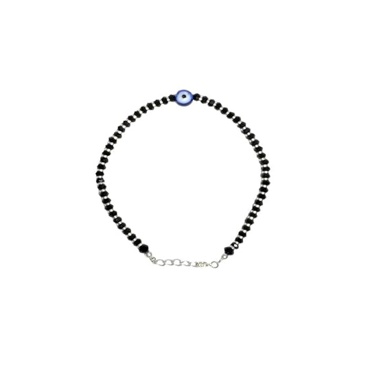 Azita 925 Sterling Silver Single Evil Eye Nazaria Bracelet for Women and Girls with Certificate Of Authenticity and 925 Stamp