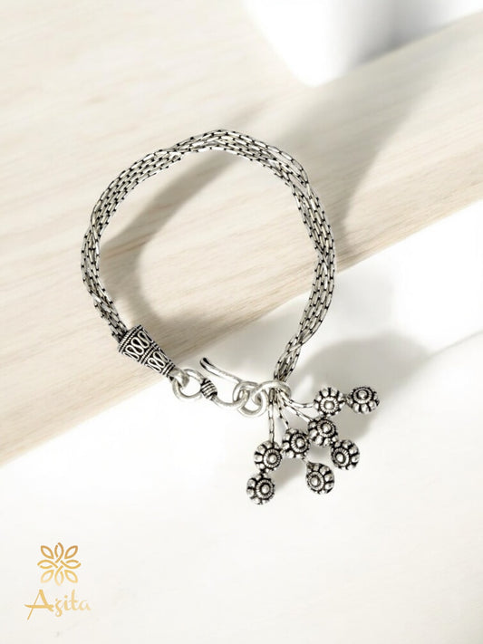 Azita 925 Sterling Silver Adjustable Bracelet for Women and Girls with Certificate of Authenticity and BIS Hallmark.