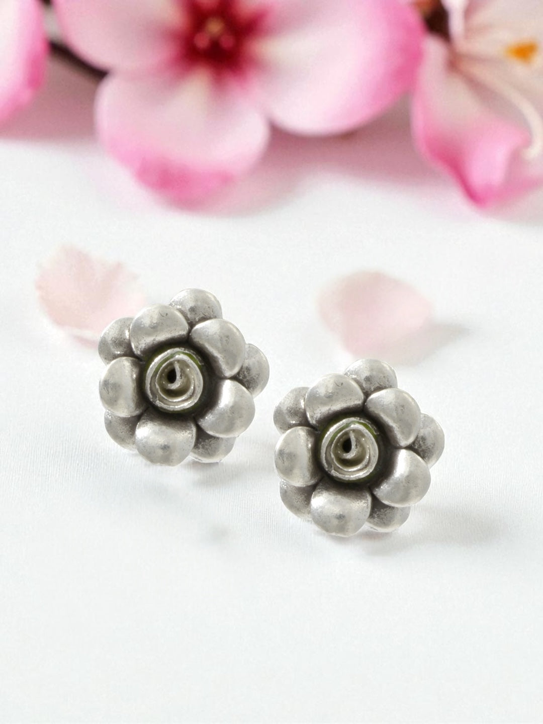 Azita 925 Sterling Silver Studs Earrings for Women and Girls with Certificate of Authenticity | Flower Stud|