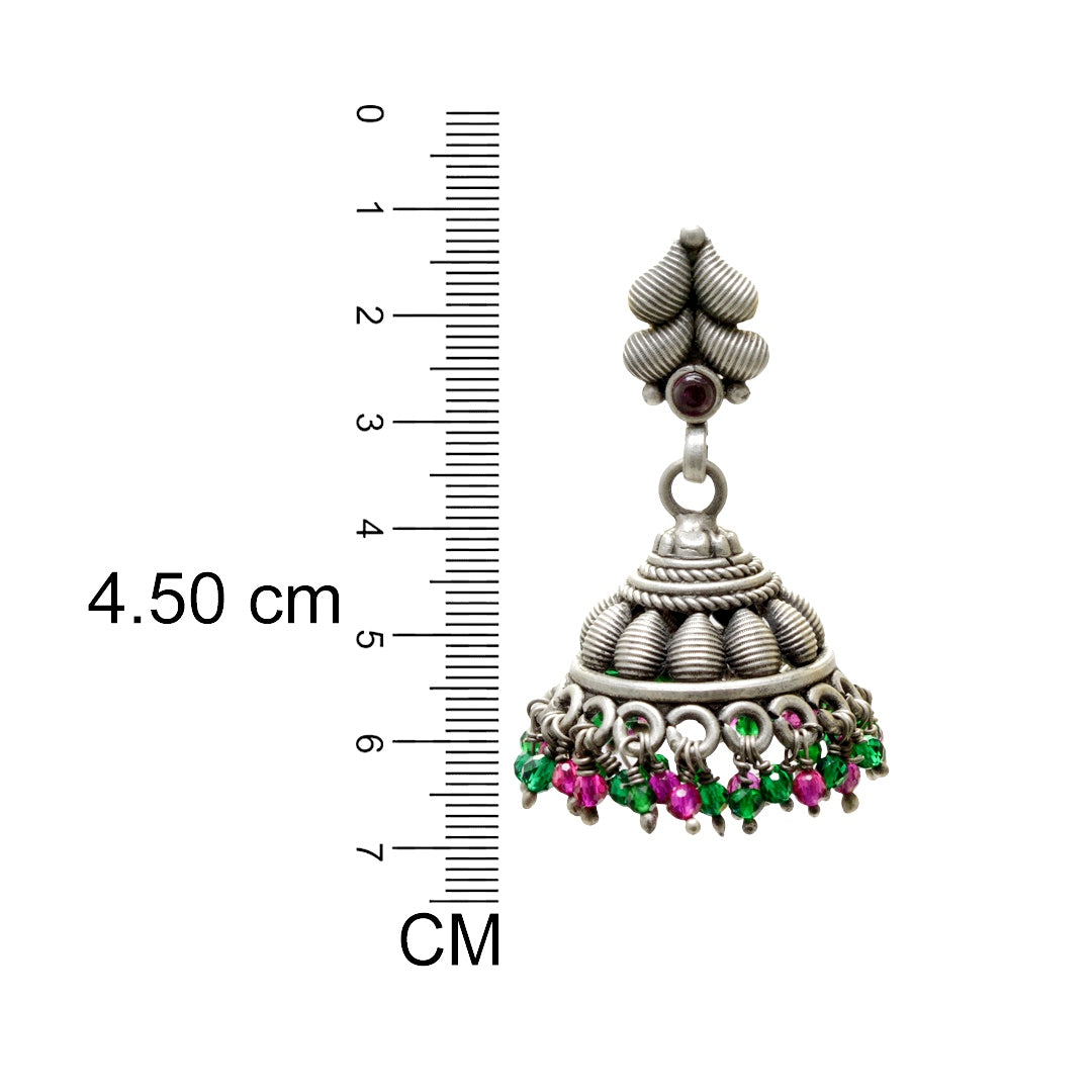 Azita 925 Sterling Silver Jhumki Earrings for Women and Girls| Leafy Top | With Certificate of Authenticity & 925 Stamp|