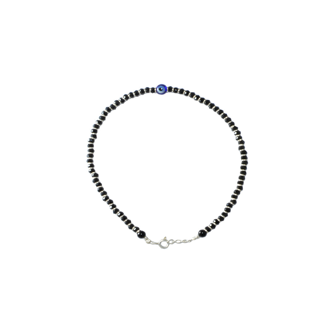 Azita 925 Sterling Silver Evil Eye Anklet/Payal for Women and Girls with Certificate Of Authenticity and 925 Stamp.| Single Anklet|